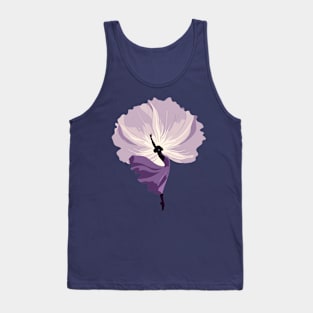 Ballet dancer in a purple dress dancing, floral background, Vector illustration, tiptoe ballet performer Tank Top